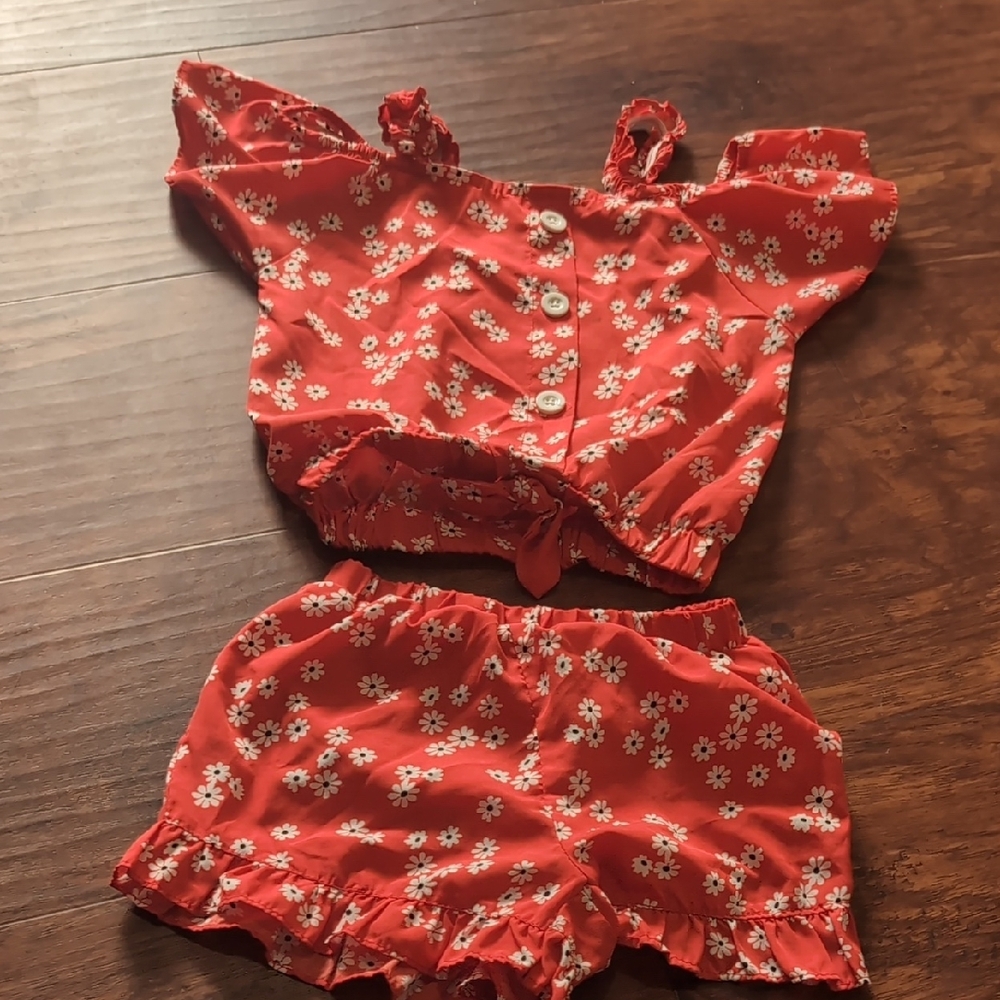 Floral Red Kids Matching Set‎